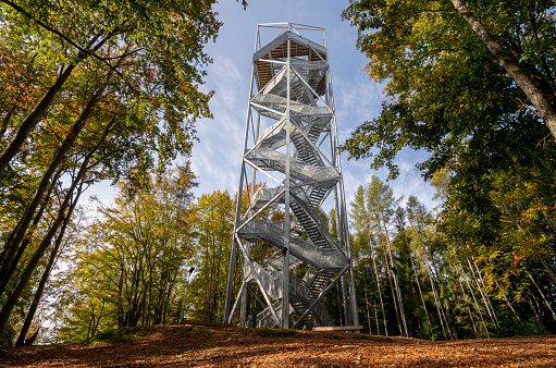 Lookout tower or observation tower in Horne Lazy, Brezno, Slovakia.