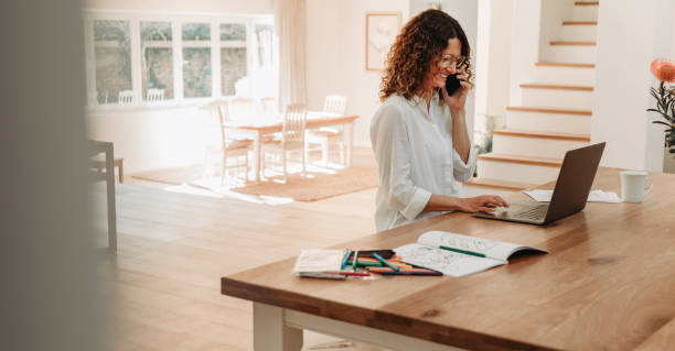 istock Business woman staying at home working 1346746547