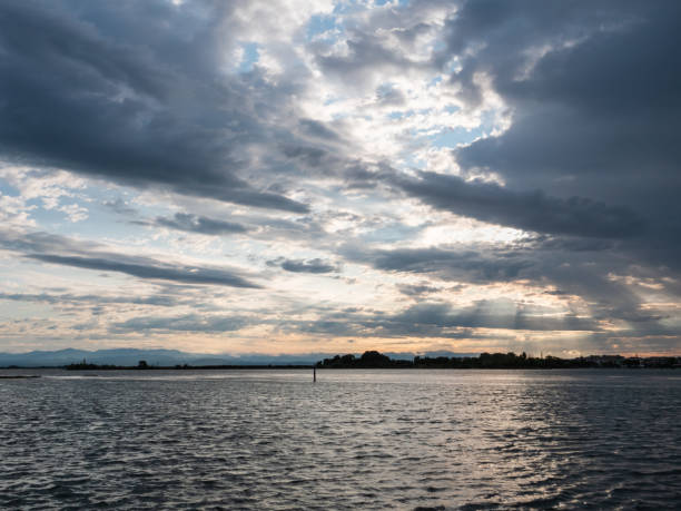Grado Lagoon at Le Cove in the Morning in Friuli Venezia Giulia, Italy with Dramatic Sky