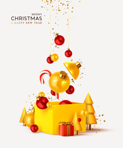 istock Merry Christmas and Happy New Year. Gift box 1346747952