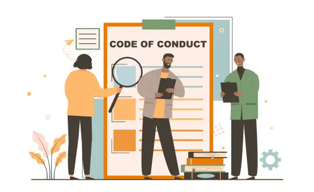 Vector illustration of Code of conduct concept