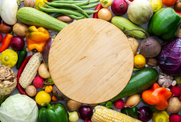 istock Background with fresh autumn vegetables 1346756235