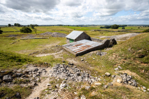 Corrugated Iron Shed at Magpie Mine in Peak District National Park, England