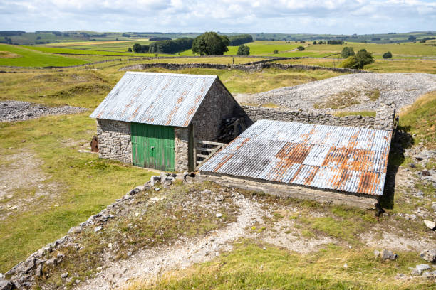 istock Corrugated Iron Shed at Magpie Mine in Peak District National Park, England 1346756463
