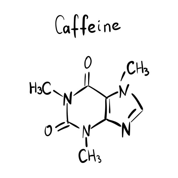 カフェイン化学分子式手描き模倣 - formula chemistry vector molecular structure点のイラスト素材／クリップアート素材／マンガ素材／アイコン素材