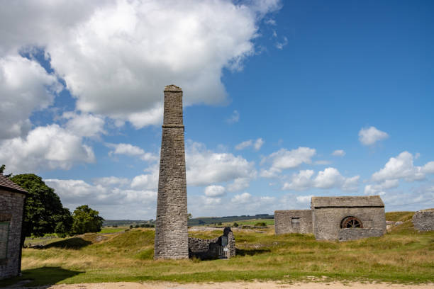 Square Chimney at Magpie Mine in Peak District National Park, England