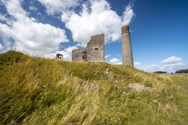 Cornish Engine House at Magpie Mine in Peak District National Park, England