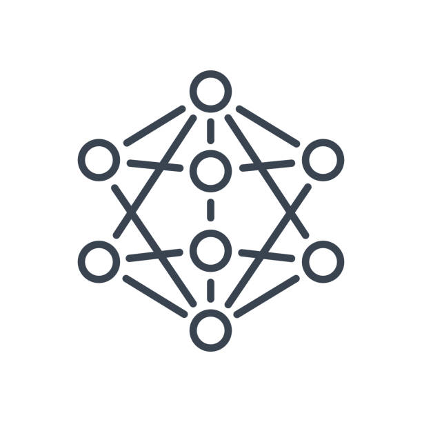 Neural Network. Machine Learning - Line Icon. Vector Stock Illustration Neural Network. Machine Learning - Line Icon. Vector Stock Illustration complexity stock illustrations