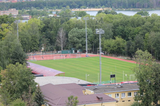 istock outdoor stadium with lawn in Solnechnogorsk 1346764549