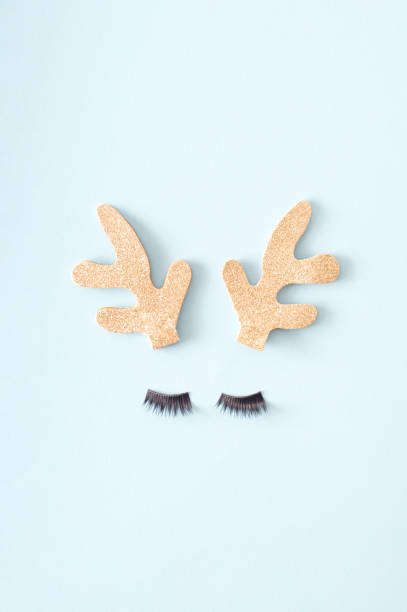 istock Golden deer antlers with lashes. 1346765960