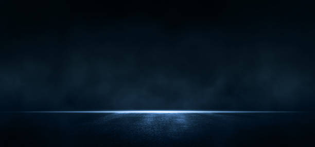 istock Asphalt blue dark street with smoke.Empty dark scene with neon light.Rays, spotlights light 1346769209
