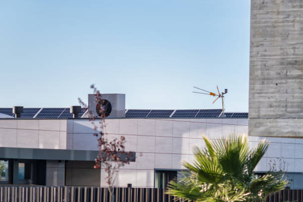 istock Solar panels on the roof 1346769338