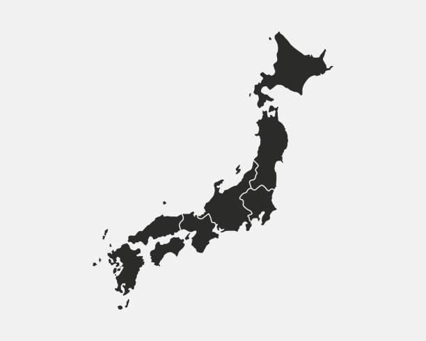 Japan map isolated on white background. Map of Japan. Vector template. Vector illustration japan map fukushima prefecture cartography stock illustrations