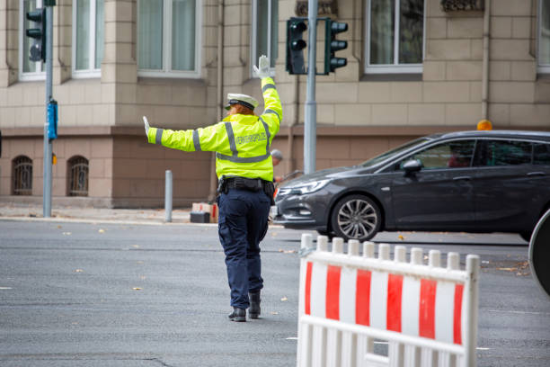 Close up of Police Barricade Tape in Hamburg, Germany