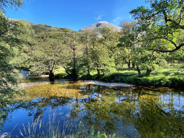 una vista delle highlands scozzesi vicino a ben nevis - ben nevis nevis ben loch foto e immagini stock