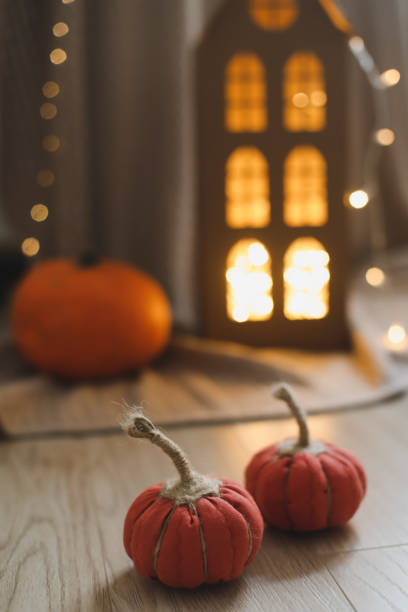 istock halloween and autumn cozy composition with pumpkins, october home decoration 1346772136
