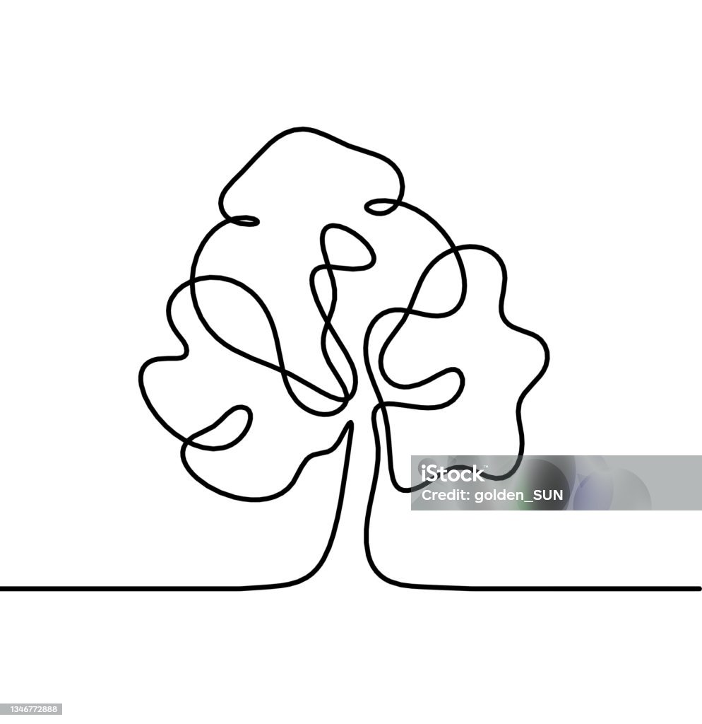 Abstract Tree Line Work Abstract Tree As Line Drawing On The White Background Stock ...