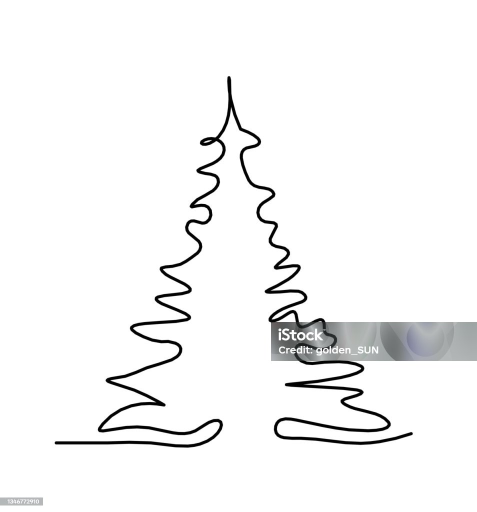 Abstract Spruce Tree Abstract Spruce Tree As Line Drawing On The White Background Stock ...
