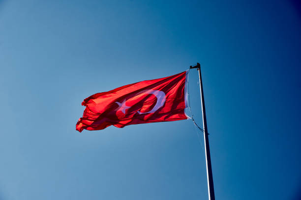 istock The Turkish National Flag Waving 1346778309