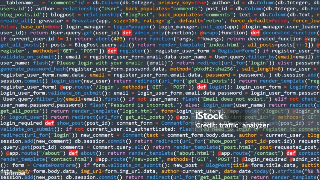 Code Du Programme Framework Python Et Flask Vecteurs libres de droits ...