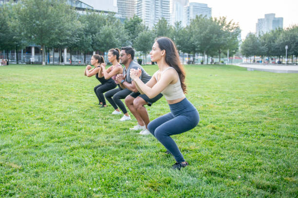 istock Multi-Ethnic Outdoor Fitness Class 1346779294