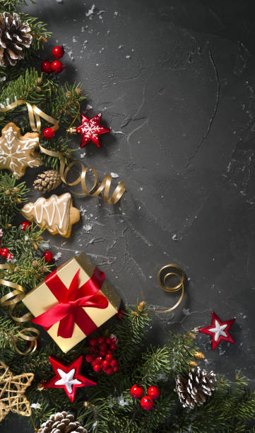 istock Christmas dark background with beautiful texture. 1346779502