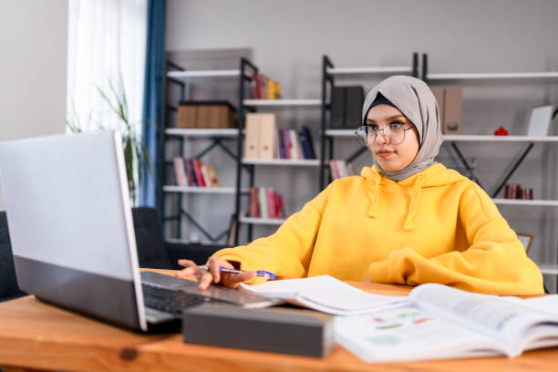 istock Middle Eastern Girl attending a Video Call 1346782458