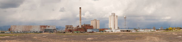 istock Panoramic view of abandoned plant 134678529