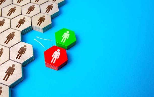 istock Two candidates compete for the vacant position. Hiring the best candidate on a competitive basis. System recovery. Headhunting, human resources. Recruiting staff management. Strict selection criteria 1346785689