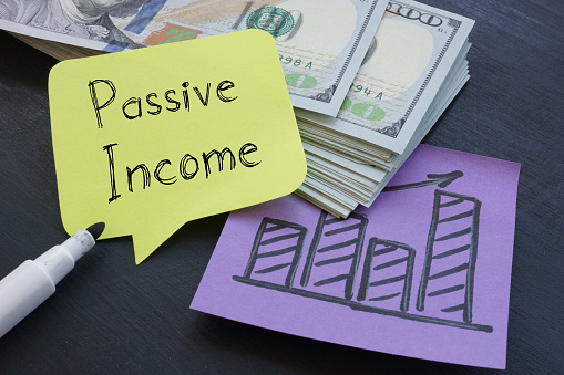 Passive Income is shown on a business photo using the text
