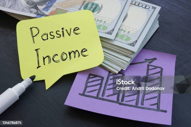Passive Income Is Shown On The Business Photo Using The Text Stock Photo - Download Image Now