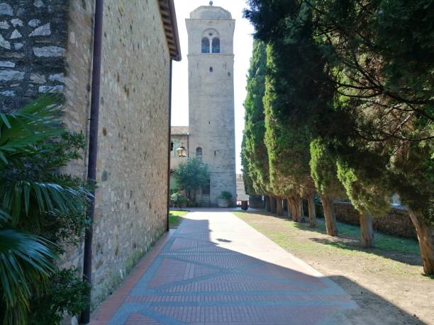 istock Church bell tower in Sirmione, Italy 1346787032