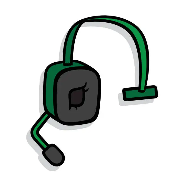 Vector illustration of Headset Doodle 6