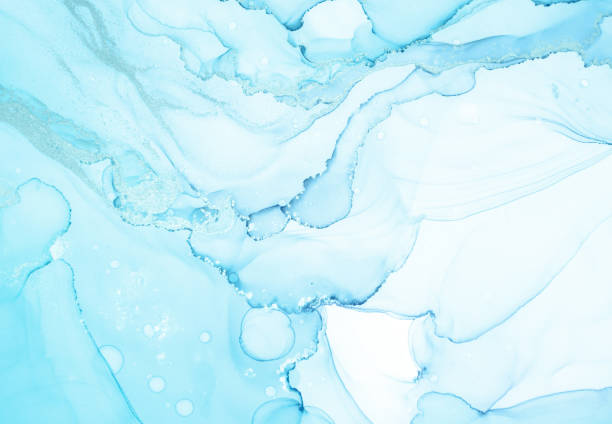 istock Ink Colours Mix. Fluid Wave Background. Indigo 1346794956