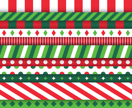 Christmas holiday wrapping paper pattern depth layers.