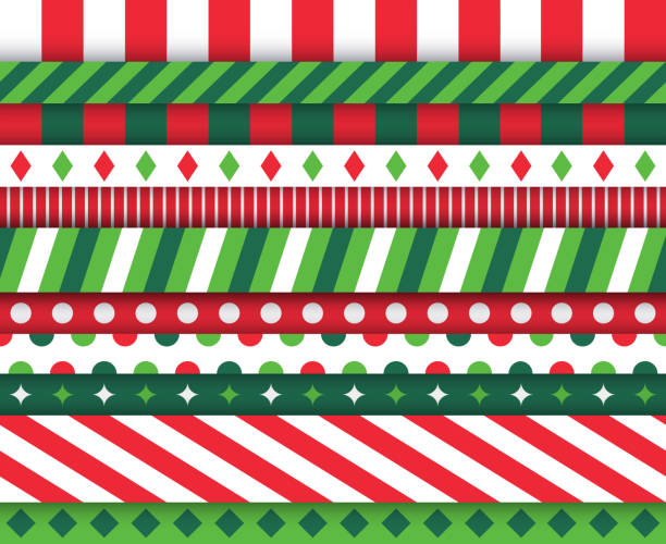 Christmas Holiday Pattern Layers Christmas holiday wrapping paper pattern depth layers. candy cane striped stock illustrations