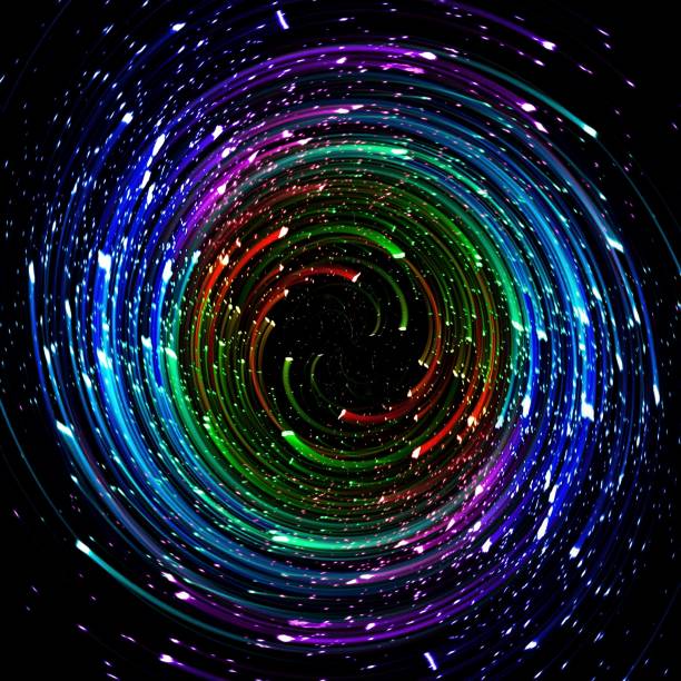 istock Abstract background swirling with colorful lights 1346798443