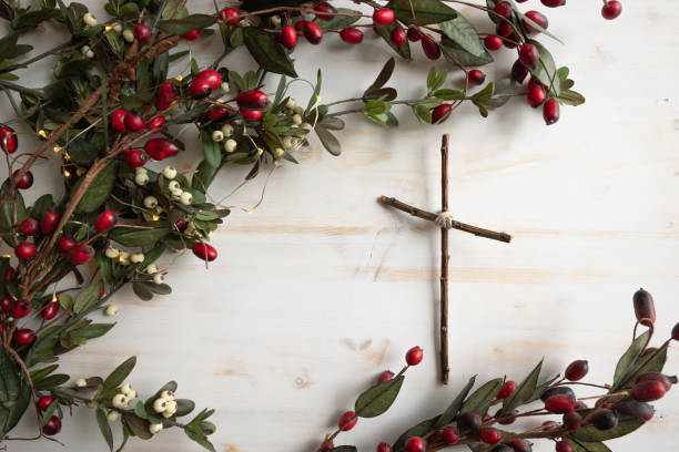 istock Cross and Christmas border 1346799650