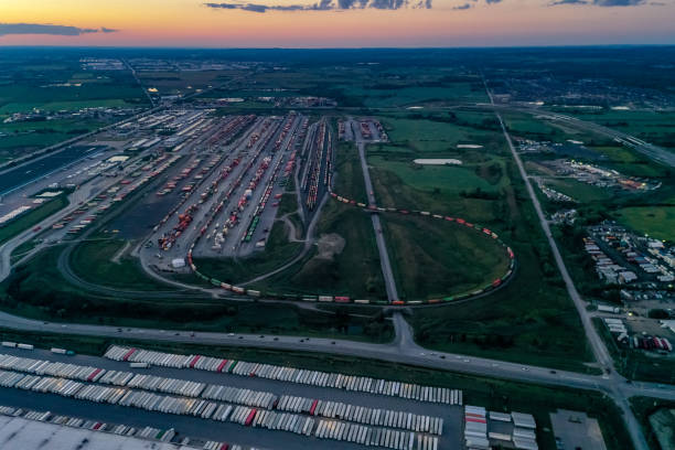 istock Canadian Pacific Railway Vaughan Intermodal Terminal in, Kleinburg, Canada 1346811830