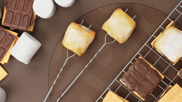 istock Roasted Marshmallows on Counter next to S'more Ingredients 1346815040