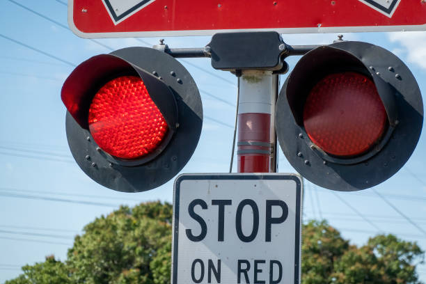 istock Railway Crossing Stop Sign 1346818261