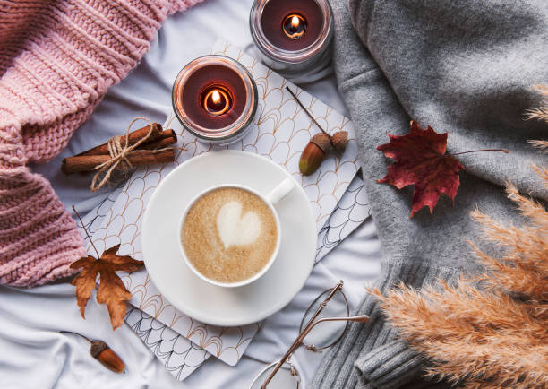 istock Autumn still life with  pumpkins and coffee 1346820817