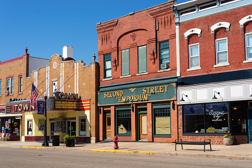 Chillicothe, Illinois - United States - September 16th, 2021:  Old architecture in downtown Chillicothe.