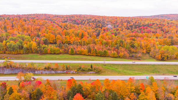 istock The Vermont Interstate splashing with the fall colors 1346827387