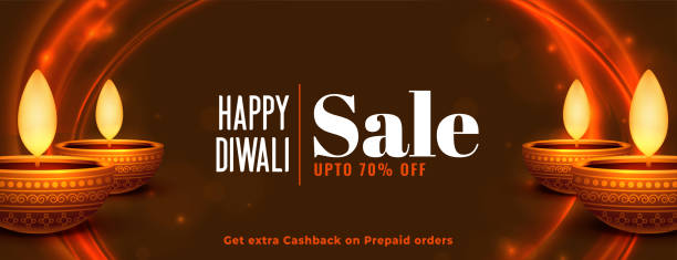 istock happy diwali sale banner with glowing diya and lights design 1346831643