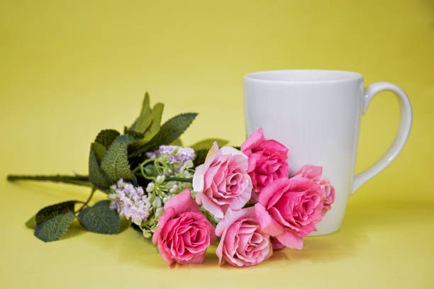I just used artificial roses with mug to give fresh look