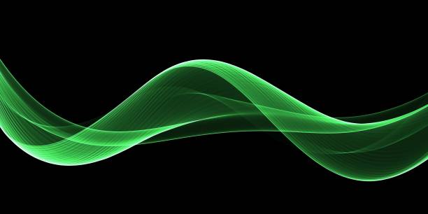 istock Green wave abstract background can be use cover, banner, wallpaper, flyer, brochure, book, printing media, card, web background 1346848051