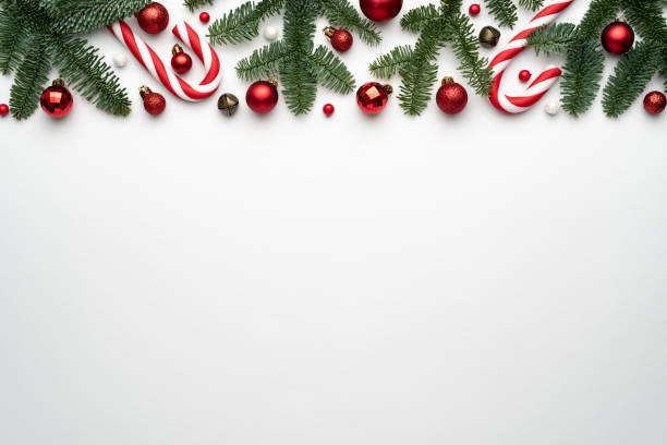 istock Christmas card with holiday border on white background 1346851854
