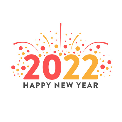 istock Happy New Year 2022 Banner Flat Design on White Background. 1346857032
