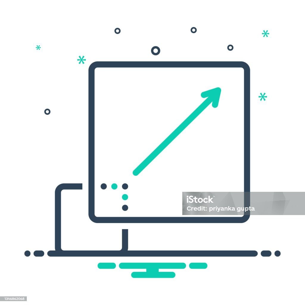 Icon Getting Bigger Bigger Full Screen Stock Illustration - Download Image Now - Arrow ...
